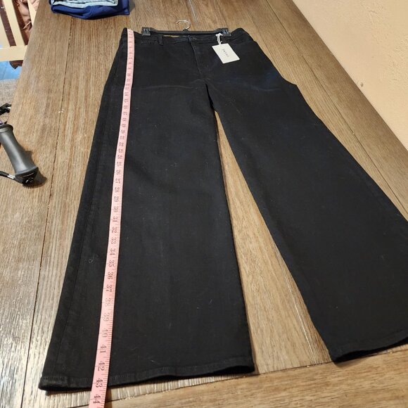 Frame Le Slim Palazzo High Rise Jeans NWT Black Size 32 - Picture 2 of 13